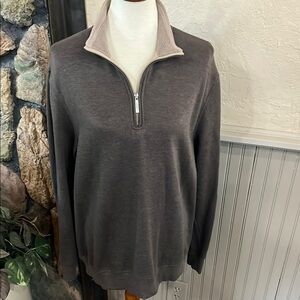 Van Heusen Gray Zip Up Sweater with Knit Finish